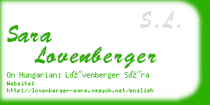 sara lovenberger business card